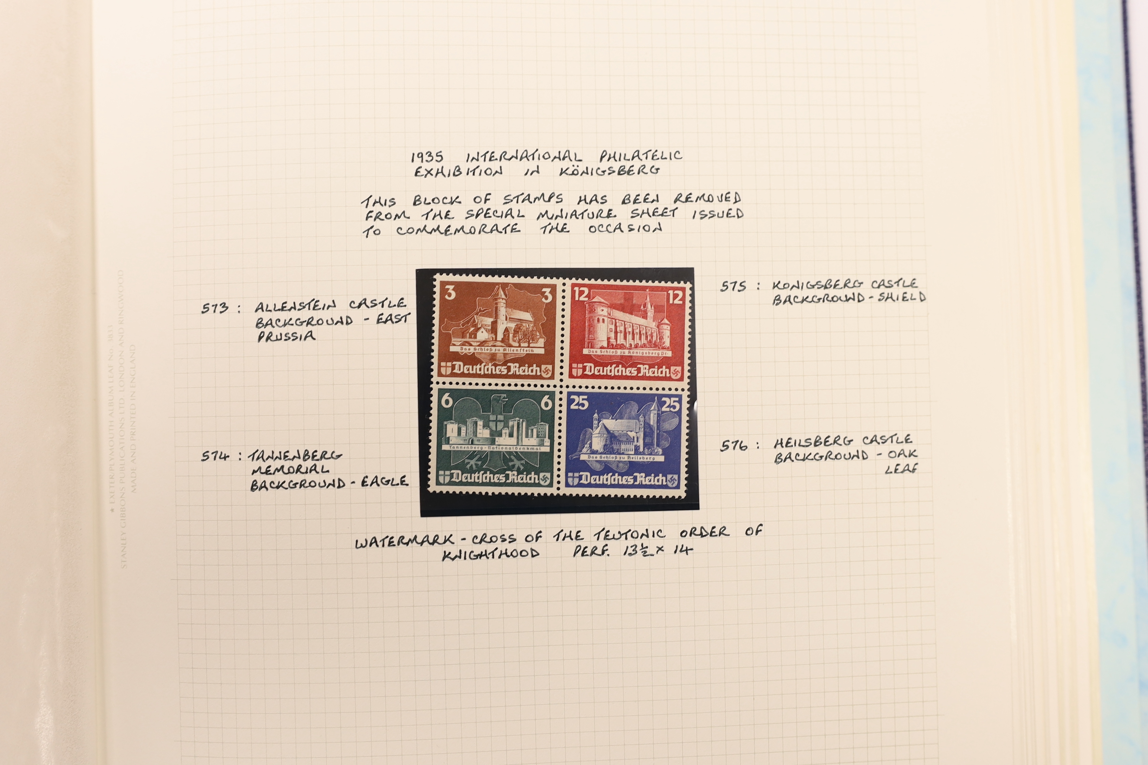 A collection of German Stamps in five albums with Third Reich sets mint, miniature sheets, East Germany, Berlin 1948 Overprinted set mint, 1949 Overprinted set used (high values with guarantee handstamps), 1949 UPU set u